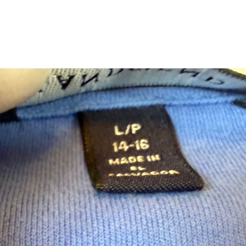 Lands End Blue 3/4‎ Sleeve Scoop Neck Knit Top Petite Large L/P 14-16 - Picture 3 of 6